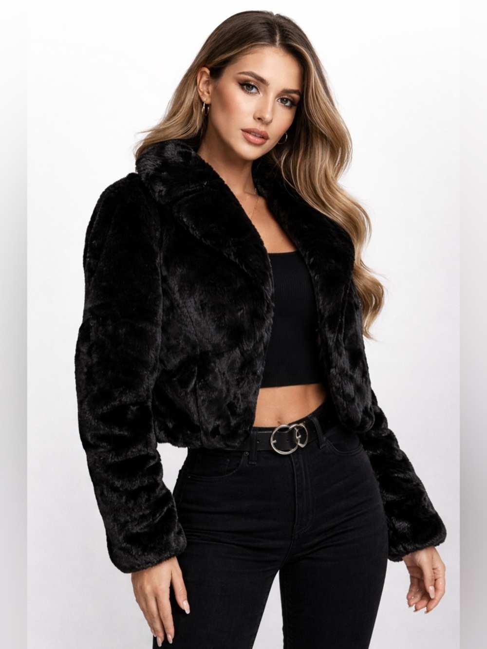 Mossimo faux fur coat Size 8/10 - Picture 3 of 5